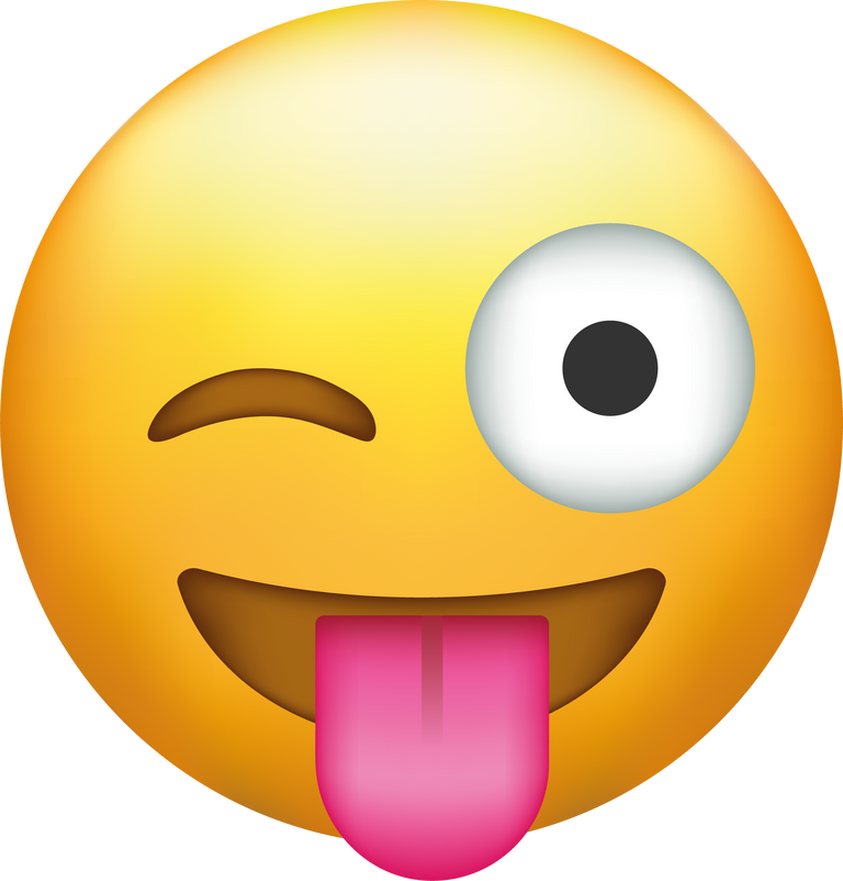 Winking emoji with tongue. Crazy emoticon with stuck-out tongue and winking eye.